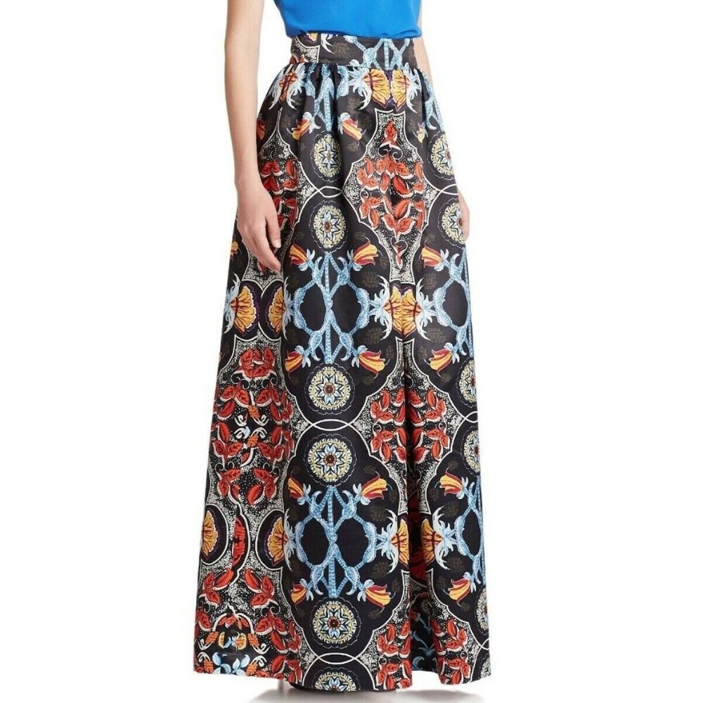 NWOT Alice + Olivia Deep Pleated Wide Leg Pants Mixed Baroque